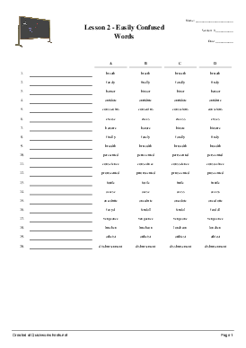 confused words worksheet