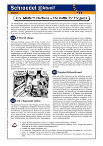 U.S. Midterm Elections—The Battle for Congress - - a worksheet ...