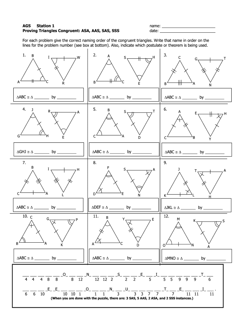 congruence and triangles worksheet answers