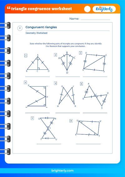 FREE Printable Triangle Congruence Worksheets [PDFs] Brighterly