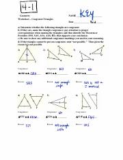 congruence and triangles worksheet answers