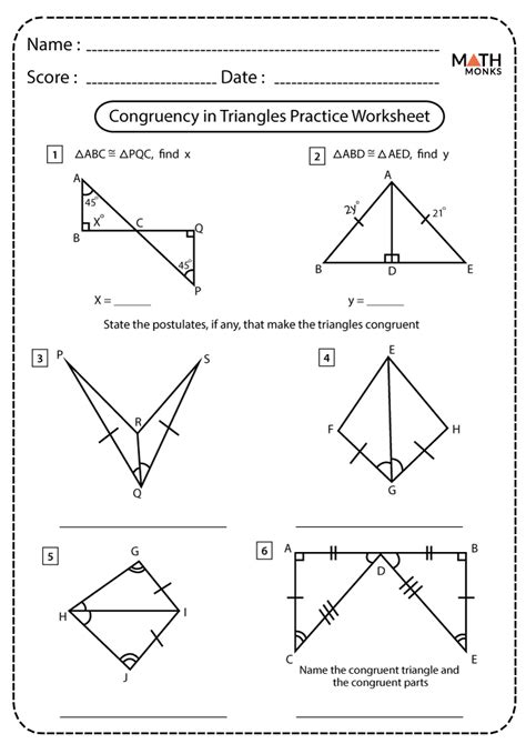 Angle Congruence Worksheet