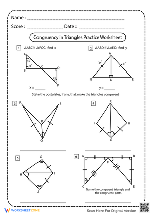 Grade 9 Congruent Figures Worksheets 2024