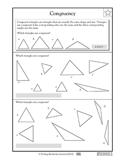 Congruent triangles | 3rd grade, 4th grade Math Worksheet ...