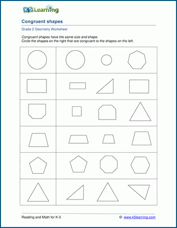 Congruent Shapes Worksheets | Worsheets library