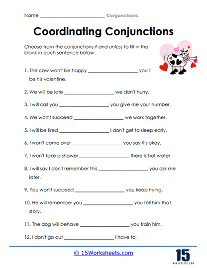 Conjunctions Worksheets - 15 Worksheets Library