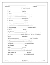 Ser Worksheet 3: Conjugating Worksheet for 6th - 9th Grade ...