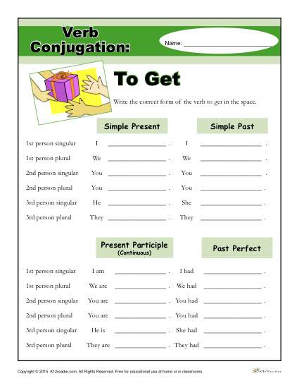 conjugation of verbs worksheet