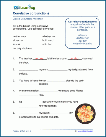 Correlative conjunctions worksheets | Worsheets library