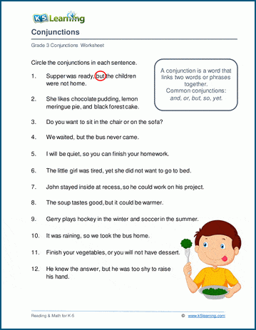 Conjunctions worksheet | Worsheets library