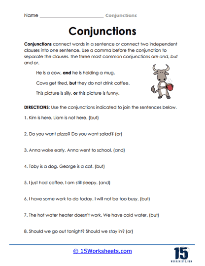 Conjunctions Worksheets - 15 Worksheets Library