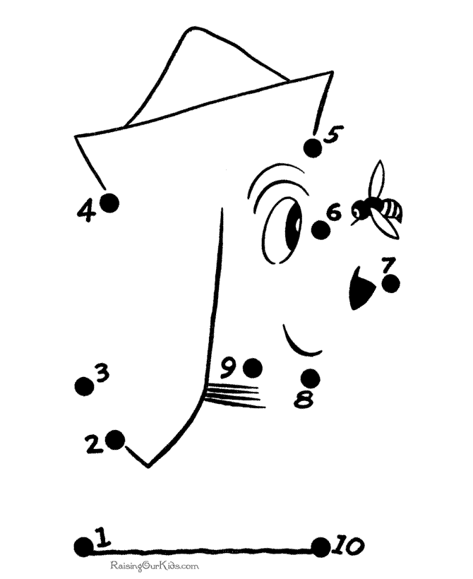 Dog with Hat | Easy Connect Dots Worksheet