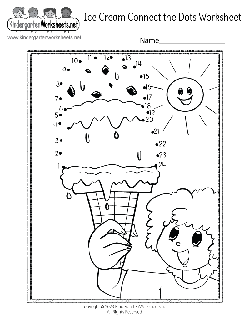 connect the dot worksheet for kindergarten