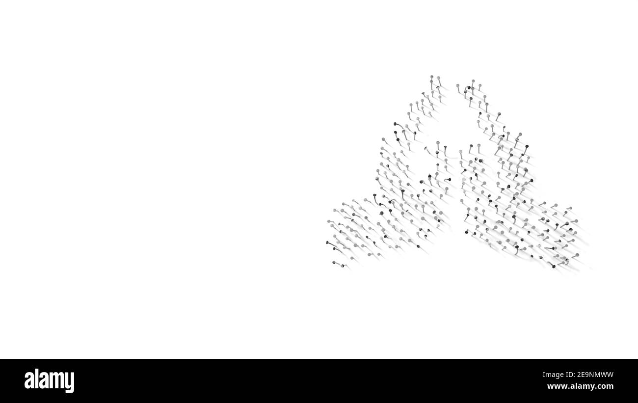 3d rendering of nails in shape of symbol of praying hands with ...