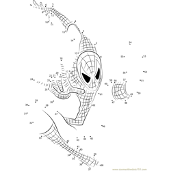Spiderman Connect The Dots printable worksheets