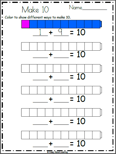 Free Make 10 By Coloring Math Worksheet | Made By Teachers