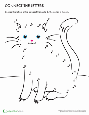 Connect the Dots A-Z: Mr. Cat | Worksheet 