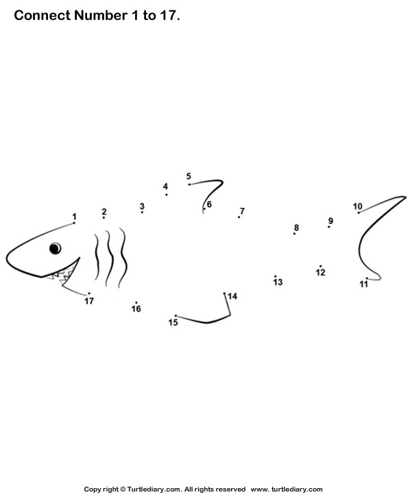 Connect Numbers One to Seventeen | Turtle Diary Worksheet
