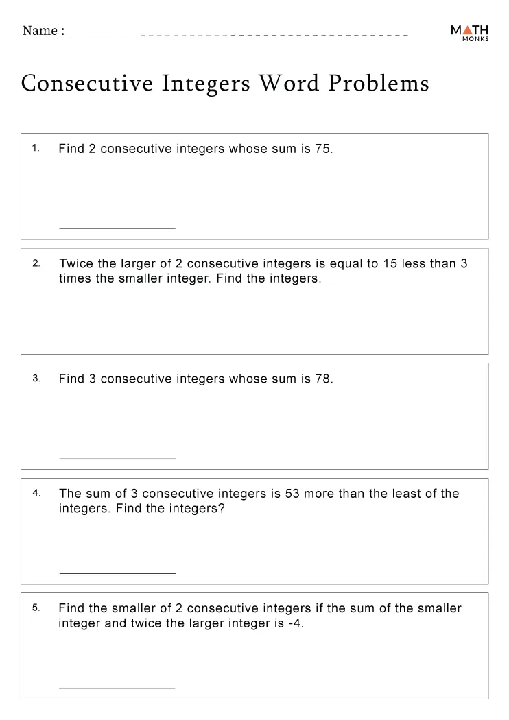 Integers Worksheets - Math Monks - Worksheets Library