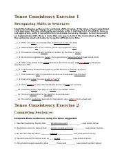 consistent verb tense worksheet