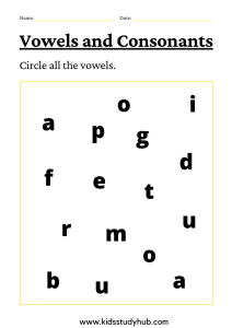 consonant and vowel worksheet