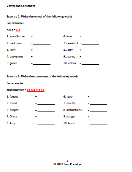 Vowel and Consonant for Power Point Slides and PDF Worksheets ...