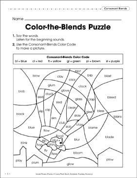 Initial and Final Consonant Blends worksheet  