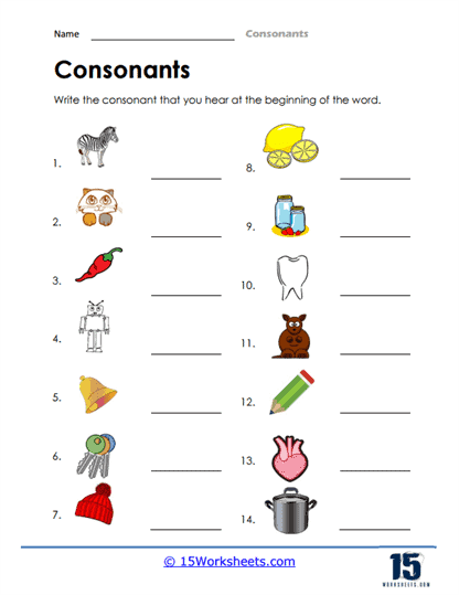 consonant vowel consonant words worksheet