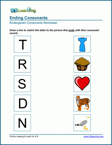 Ending Consonant Worksheets | Worsheets library