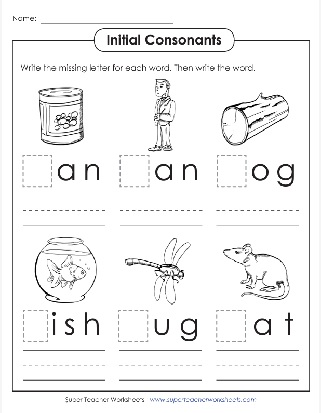 Initial Consonant Worksheets