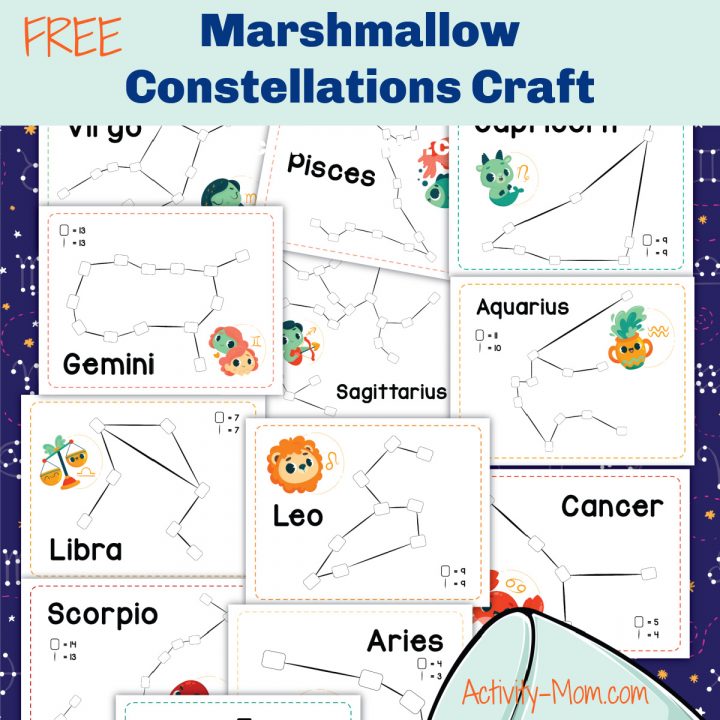 Marshmallow Constellations Craft for Kids (free printable) - The ...