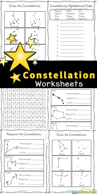 ✨ FREE FREE Printable Constellation Worksheets pdf for Kids for Kids