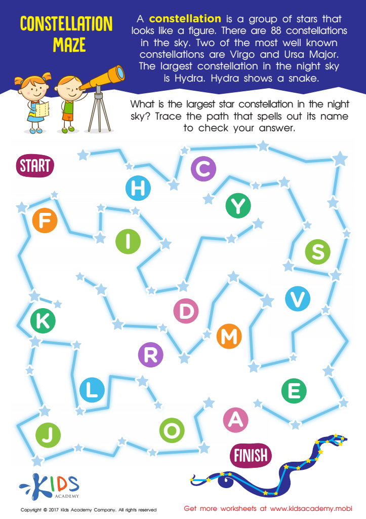Constellations Worksheet: Free Printable PDF for Kids