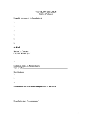 US Constitution Outline Worksheet - Fill and Sign Printable ...