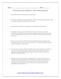 GA Constitution worksheet  