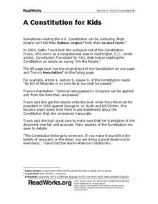 Constitution Day Count and Graph Worksheet | Teach Starter