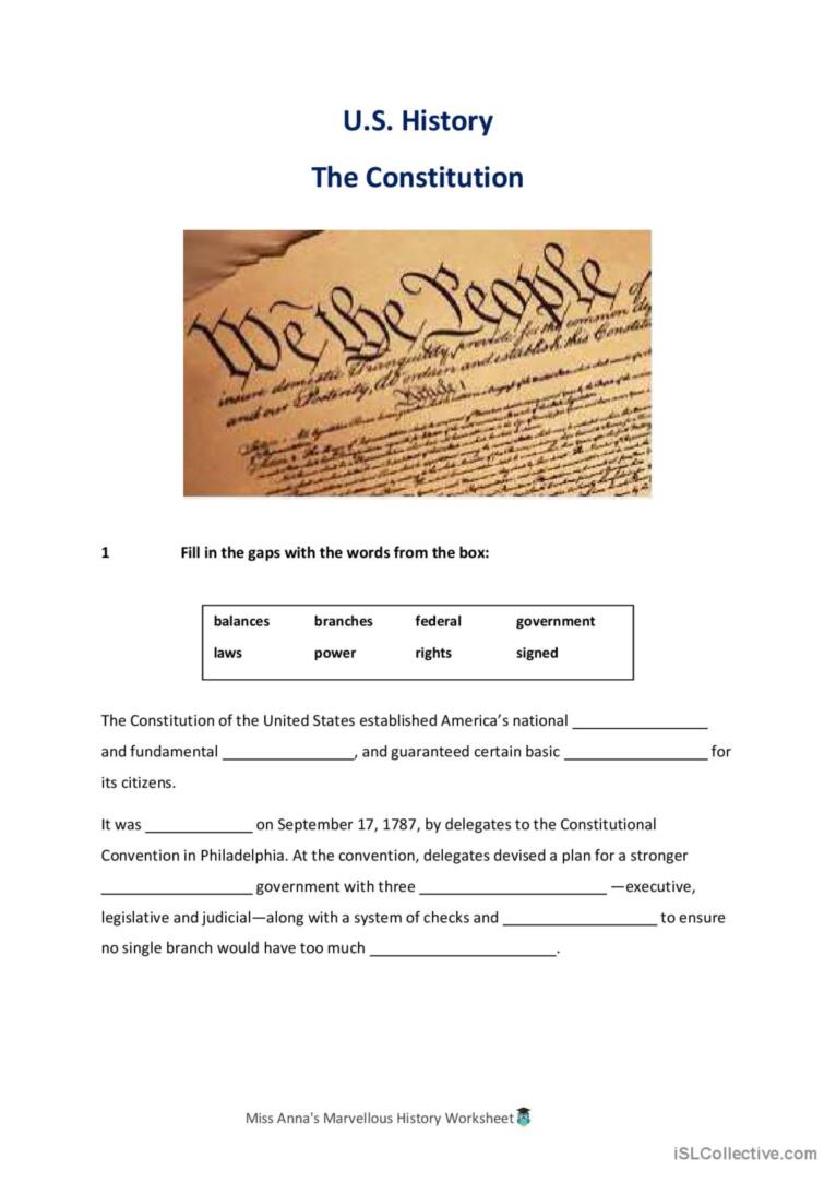 Social Studies Worksheet: the Preamble - The Mailbox | Social ...