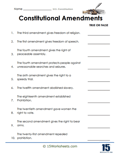 U S Constitution Worksheets 15 Worksheets com Worksheets Library