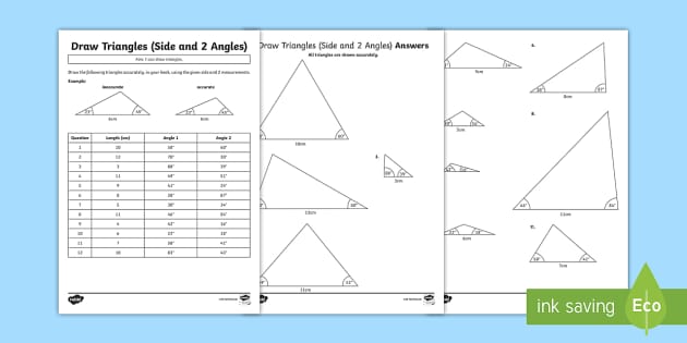 Drawing Triangles Worksheets (teacher made) - Twinkl