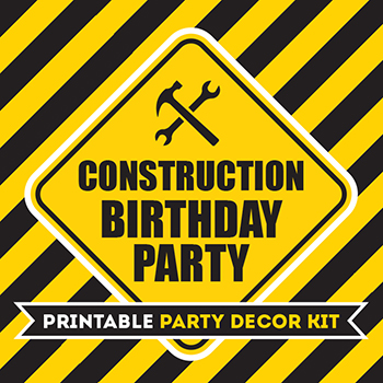 construction happy birthday banner printable