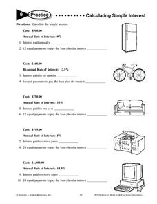 Percentage Consumer Math Lesson Plans &  Worksheets