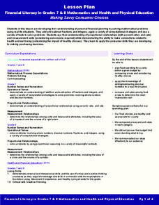 Consumer Skills Lesson Plans &  Worksheets Reviewed by Teachers