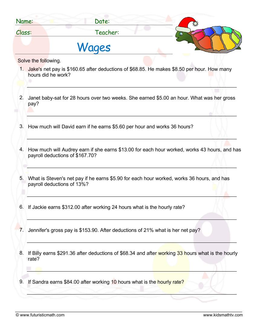 consumer skills worksheet