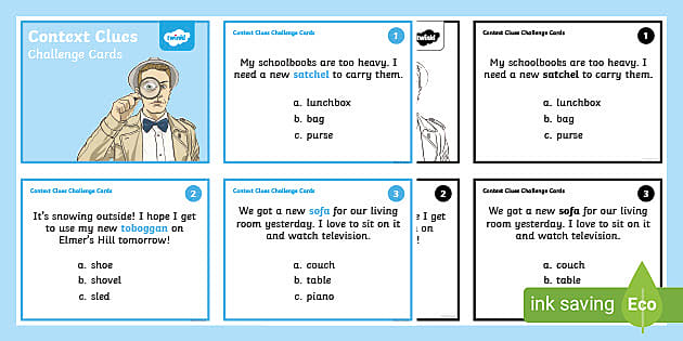 Context Clues Task Cards for 3rd-5th Grade (Teacher-Made)