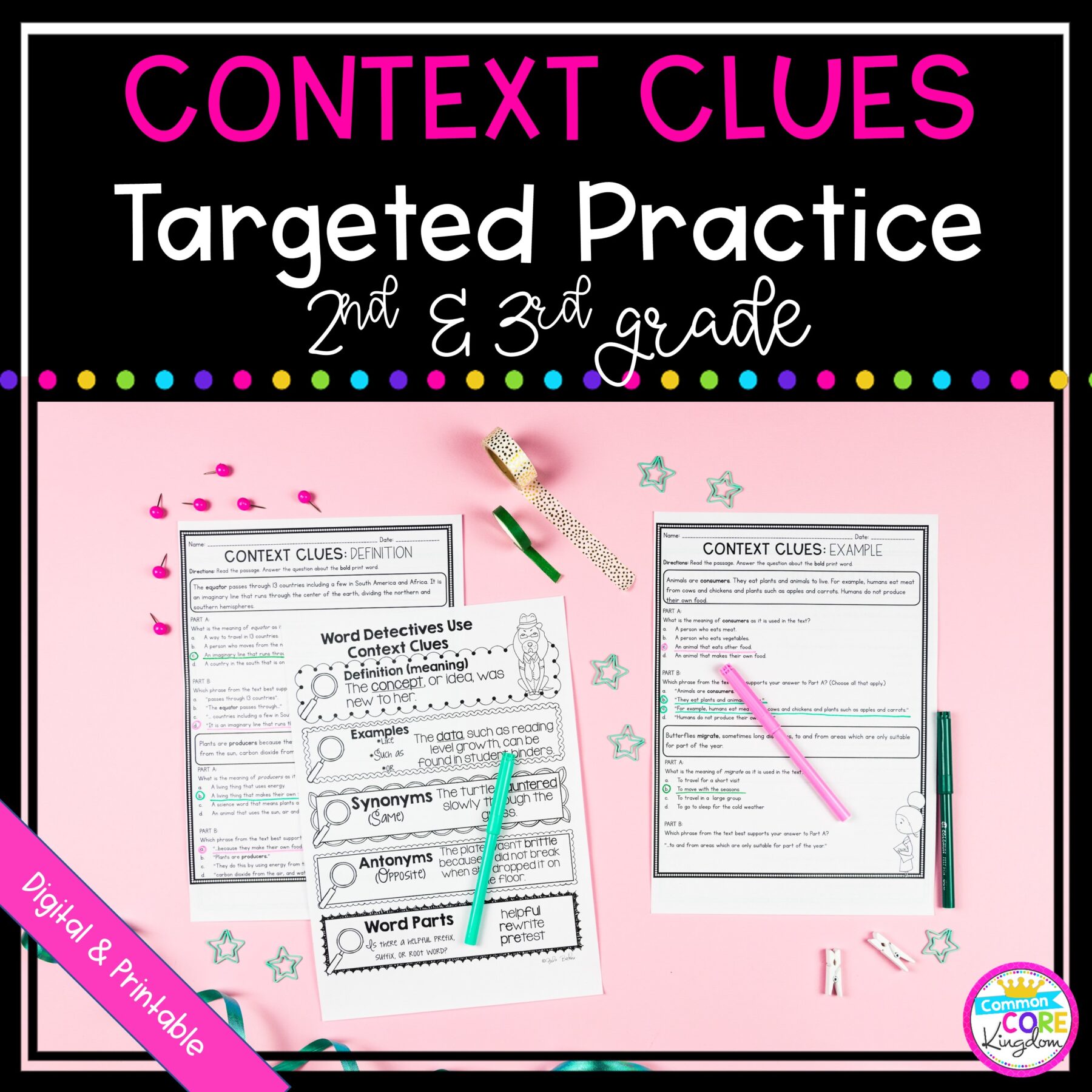 Context Clues Targeted Practice - 2nd and 3rd Grade - Digital &  Printable