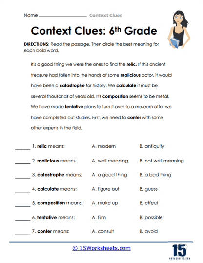 Context Clues Worksheets - 15 Worksheets Library