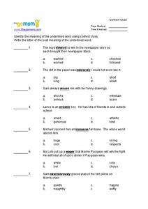 context clues passages 5th grade