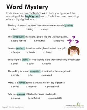 Context Clues: Word Mystery | Interactive Worksheet 