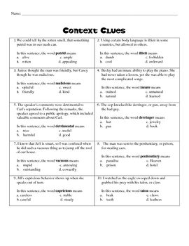 Context Clues Practice Worksheet | Context clues, Context clues ...