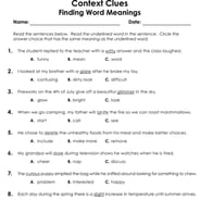 Printable Determining Meaning Using Context Clue Worksheets ...